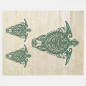 Shamanic Zee Turtle Symbol + jouw ideeën Fleece Deken (Voorkant (Horizontaal))
