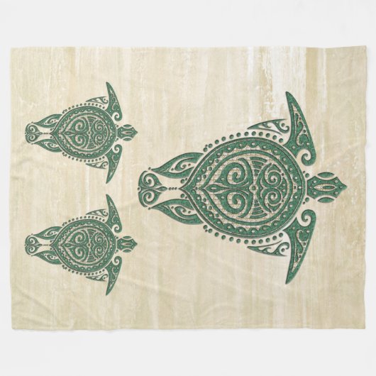 Shamanic Zee Turtle Symbol + jouw ideeën Fleece Deken (Voorkant (Horizontaal))