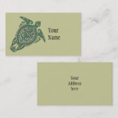 Shamanic Zee Turtle Symbol + uw ideeën en tekst Visitekaartje (Voorkant / Achterkant)