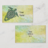 Shamanic Zee Turtle Symbol + uw ideeën en tekst Visitekaartje (Voorkant / Achterkant)