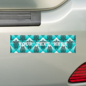 Shamanic Zee Turtles Pattern - cyaan Bumpersticker (Op auto)
