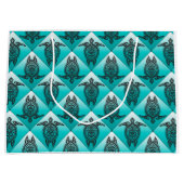 Shamanic Zee Turtles Pattern - cyaan Groot Cadeauzakje (Voorkant)