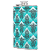 Shamanic Zee Turtles Pattern - cyaan Heupfles (Links)