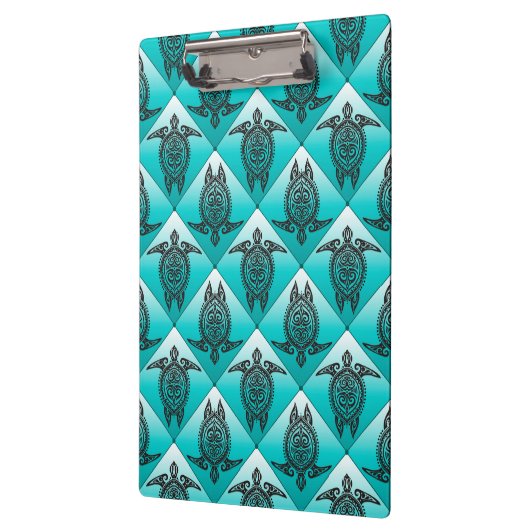 Shamanic Zee Turtles Pattern - cyaan Klembord (Links)