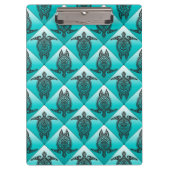 Shamanic Zee Turtles Pattern - cyaan Klembord (Voorkant)