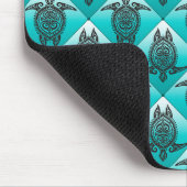 Shamanic Zee Turtles Pattern - cyaan Muismat (Hoek)