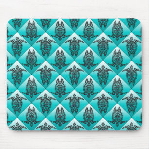 Shamanic Zee Turtles Pattern - cyaan Muismat