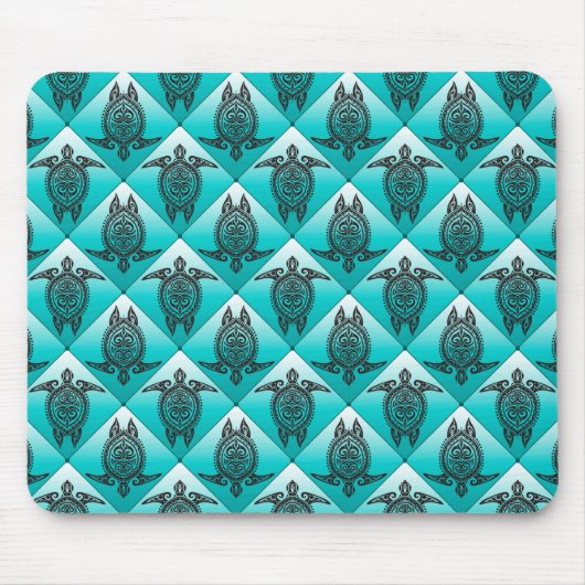 Shamanic Zee Turtles Pattern - cyaan Muismat (Voorkant)
