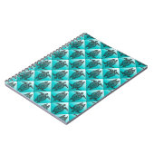 Shamanic Zee Turtles Pattern - cyaan Notitieboek (Linkerzijde)