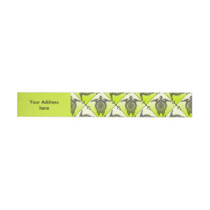 Shamanic Zee Turtles Pattern - green Adreslabel Wikkel