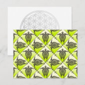 Shamanic Zee Turtles Pattern - green Briefkaart (Voorkant / Achterkant)