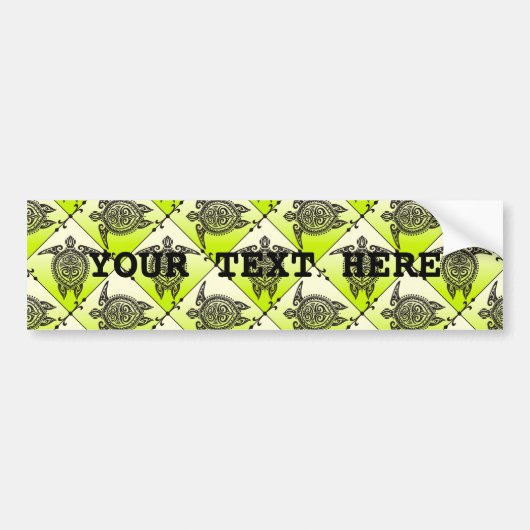 Shamanic Zee Turtles Pattern - green Bumpersticker (Voorkant)