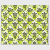 Shamanic Zee Turtles Pattern - green Cadeaupapier (Vlak)