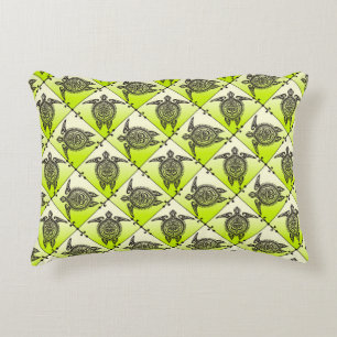 Shamanic Zee Turtles Pattern - green Decoratief Kussen
