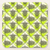 Shamanic Zee Turtles Pattern - green Kartonnen Onderzetters (Voorkant)