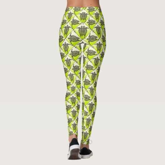 Shamanic Zee Turtles Pattern - green Leggings (Achterkant)