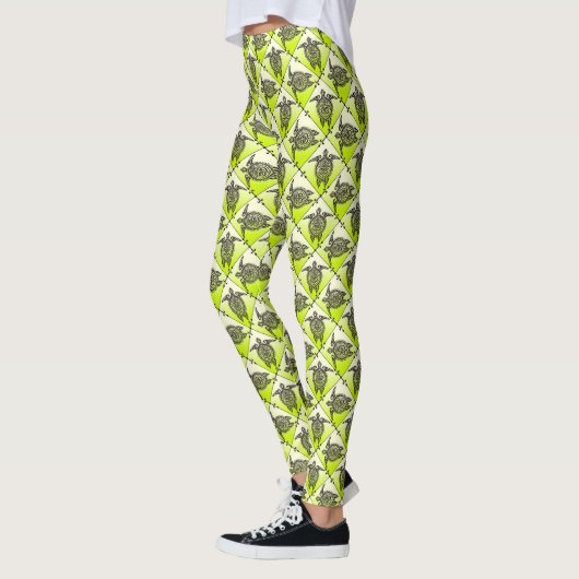 Shamanic Zee Turtles Pattern - green Leggings (Links)