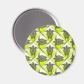 Shamanic Zee Turtles Pattern - green Magneet (Voorkant / Achterkant)