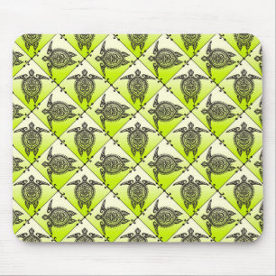 Shamanic Zee Turtles Pattern - green Muismat