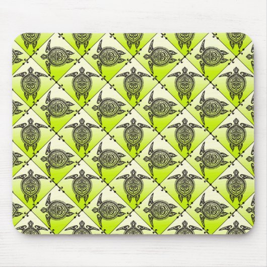 Shamanic Zee Turtles Pattern - green Muismat (Voorkant)