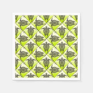 Shamanic Zee Turtles Pattern - green Servetten