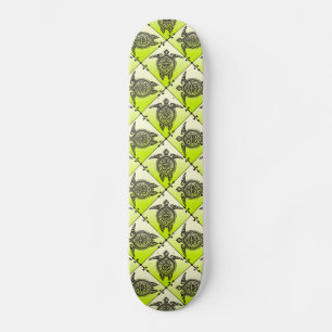 Shamanic Zee Turtles Pattern - green Skateboard