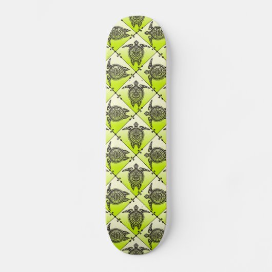 Shamanic Zee Turtles Pattern - green Skateboard (Voorkant)