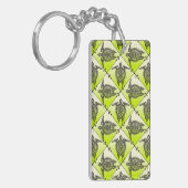 Shamanic Zee Turtles Pattern - green Sleutelhanger (Voorkant Links)
