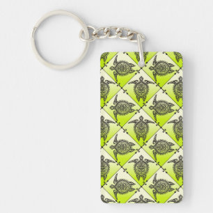 Shamanic Zee Turtles Pattern - green Sleutelhanger