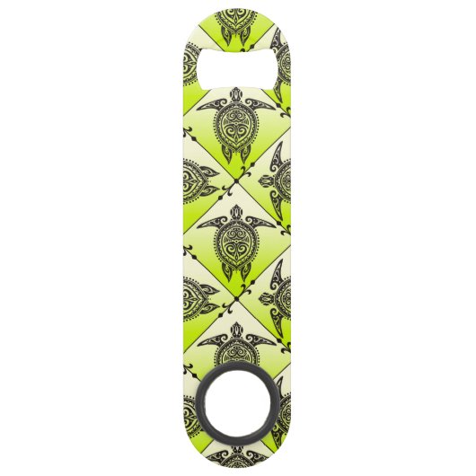 Shamanic Zee Turtles Pattern - green Speed Flessenopener (Voorkant)