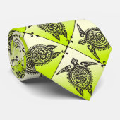 Shamanic Zee Turtles Pattern - green Stropdas (Opgerold)