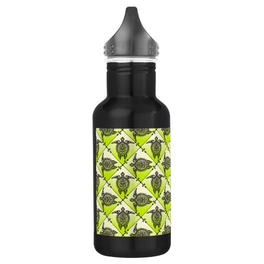 Shamanic Zee Turtles Pattern - green Waterfles (Links)