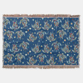 Shamanic Zee Turtles Pattern + uw achtergrondkleur Deken (Voorkant)