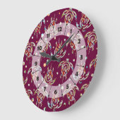 Shamanic Zee Turtles Pattern + uw achtergrondkleur Grote Klok (Hoek)