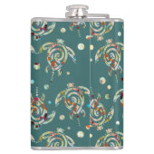 Shamanic Zee Turtles Pattern + uw achtergrondkleur Heupfles (Achterkant)