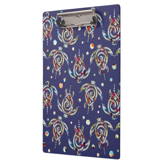 Shamanic Zee Turtles Pattern + uw achtergrondkleur Klembord (Links)