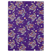 Shamanic Zee Turtles Pattern + uw achtergrondkleur Klembord (Achterkant)