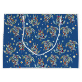 Shamanic Zee Turtles Pattern + uw achtergrondkleur Large Cadeautasje (Voorkant)