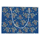 Shamanic Zee Turtles Pattern + uw achtergrondkleur Large Cadeautasje (Achterkant)