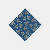Shamanic Zee Turtles Pattern + uw achtergrondkleur Servet (Hoek)