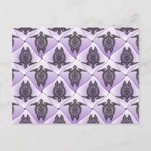 Shamanic Zee Turtles Pattern - violet Briefkaart
