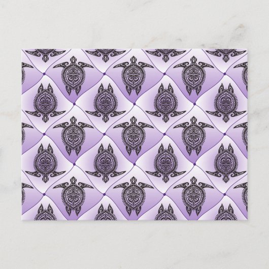 Shamanic Zee Turtles Pattern - violet Briefkaart (Voorkant)