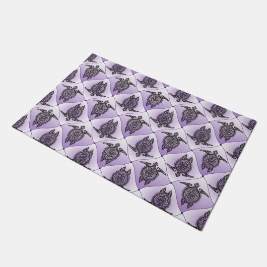 Shamanic Zee Turtles Pattern - violet Deurmat (Schuin)