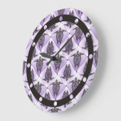 Shamanic Zee Turtles Pattern - violet Grote Klok (Hoek)