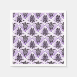 Shamanic Zee Turtles Pattern - violet + jouw idee Servet
