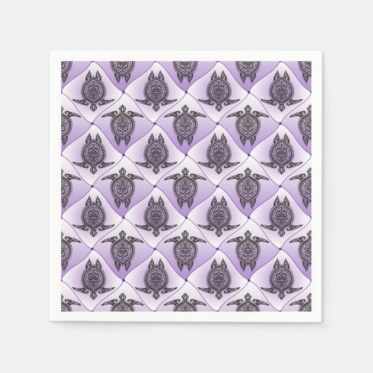 Shamanic Zee Turtles Pattern - violet + jouw idee Servet (Voorkant)