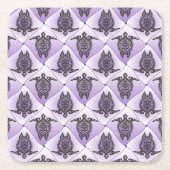 Shamanic Zee Turtles Pattern - violet Kartonnen Onderzetters (Voorkant)