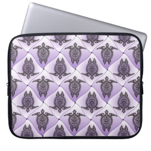 Shamanic Zee Turtles Pattern - violet Laptop Sleeve