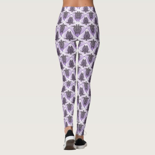 Shamanic Zee Turtles Pattern - violet Leggings (Achterkant)