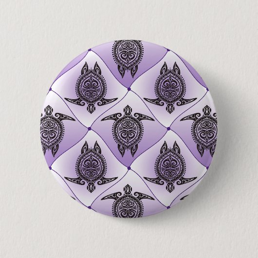 Shamanic Zee Turtles Pattern - violet Ronde Button 5,7 Cm (Voorkant)